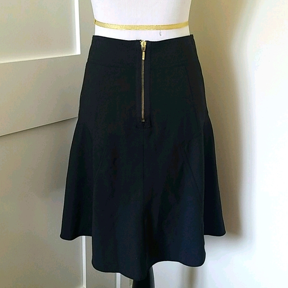 NWOT Express Black/gold flare work skirt. Size 2. - Picture 2 of 3